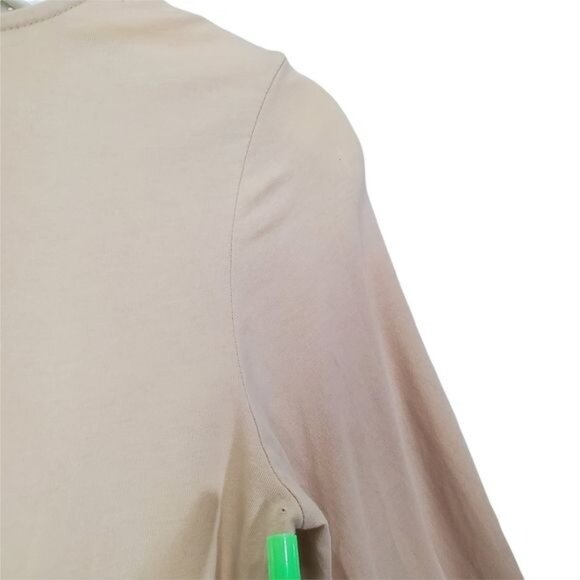 ANN TAYLOR Womens Blouse SZ S Beige Beaded Embroidered Long Sleeves‎ Cotton - Picture 4 of 7